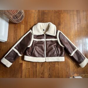 H&M Brown and Cream Jacket
